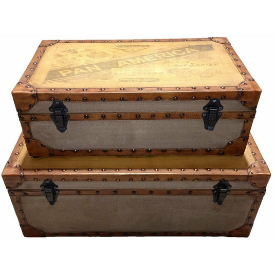 Canvas Leather Trunk- Large only